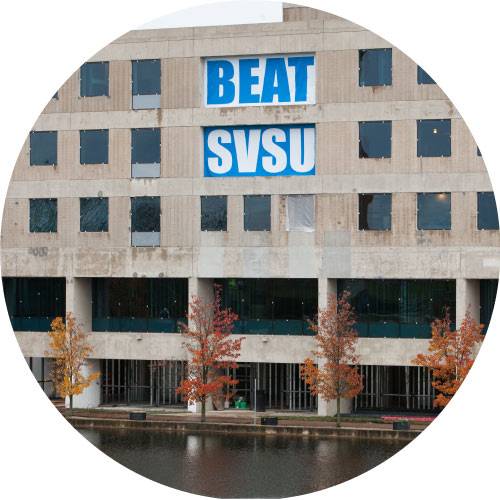 Banner labeled "Beat SVSU"